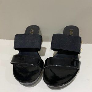 Ralph Lauren Black Wedge Sandals